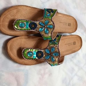 White Mountain Jeweled Sandals